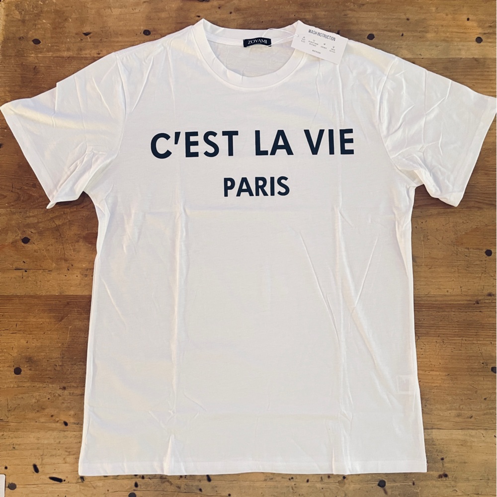 Paris Tee Shirt- Fits as a over sized tee so cute with big bold lettering